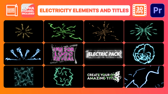 Electricity Elements And Titles | Premiere Pro MOGRT