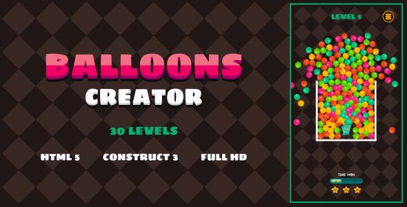 Balloons Creator - HTML5 Game (Construct3)