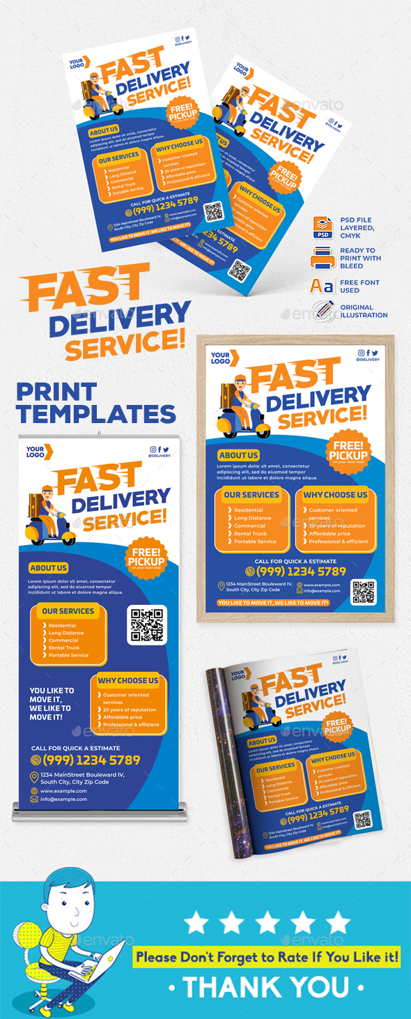 Fast Delivery Service! Print Templates