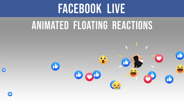 Facebook Live - Animated Floating Reactions - 2 Clips alt