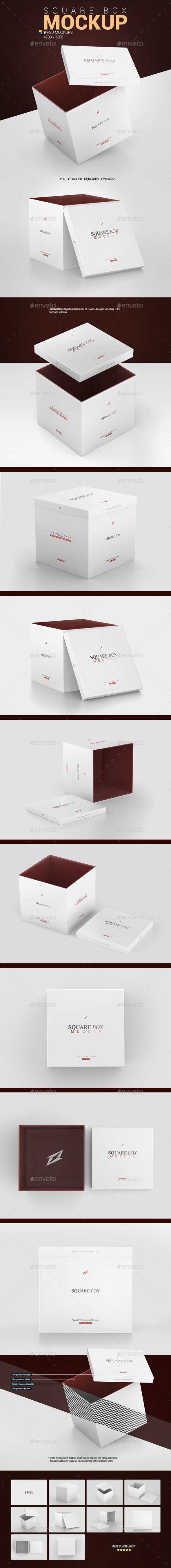 Square Box Mockup Graphics Designs Templates