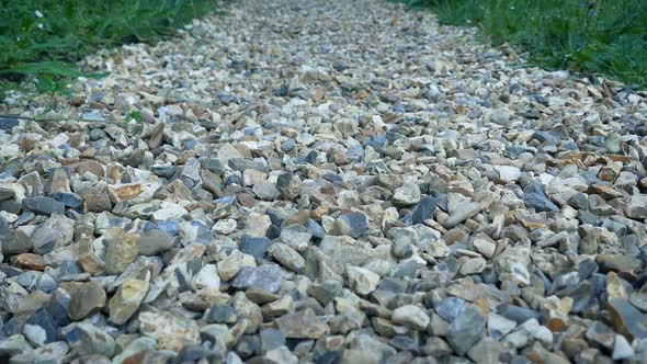 Moving Over Gravel Path Outdoors