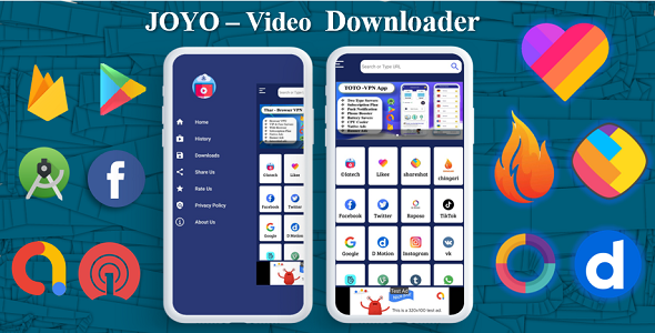 Joyo - Video Downloader App | Facebook Ads | Admob Ads | Slider Banner Image | Push Notification