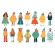 Woman in Different Clothes in Hand Drawn Style - GraphicRiver Item for Sale
