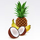Fresh pineapple, bananas and coconut  - GraphicRiver Item for Sale