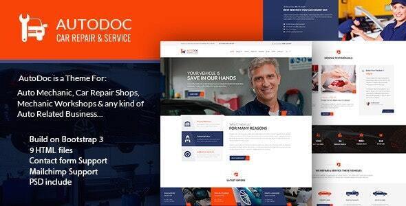 AutoDoc - HTML Car Repair Mechanic Shop