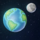 Earth and Moon 3D Model - 3DOcean Item for Sale