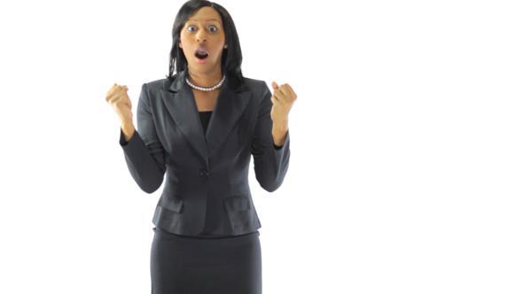 Surprised Black Businesswoman