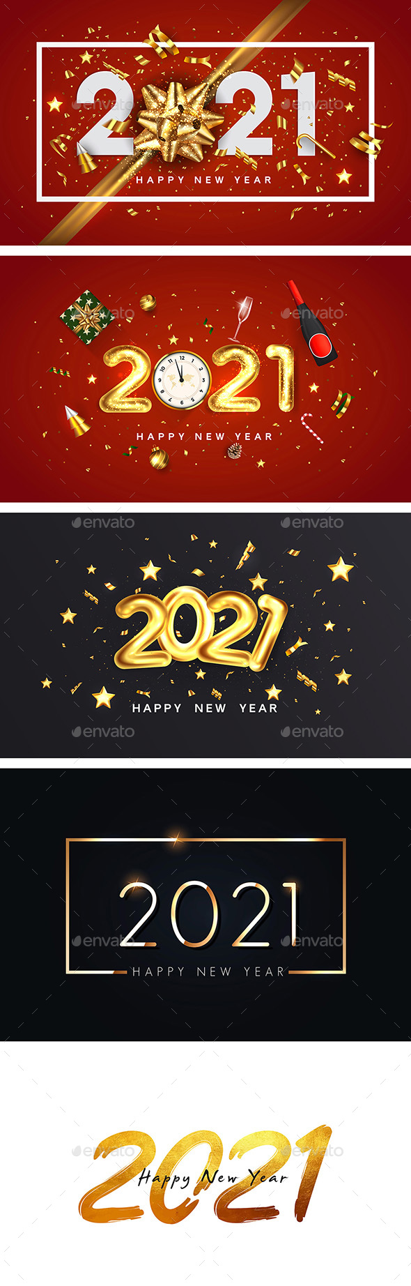 Happy New Year 2021greeting card