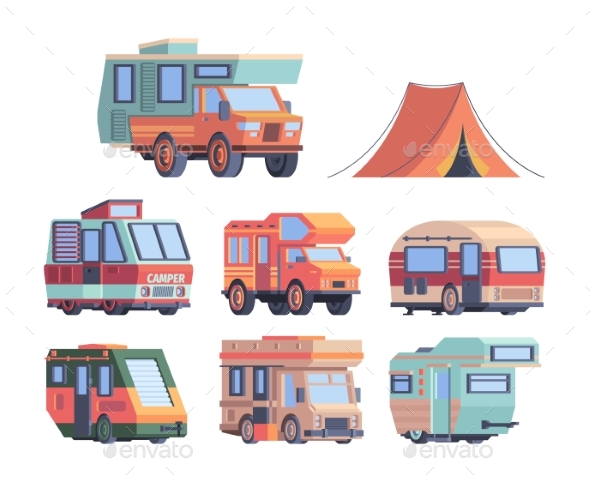 Camping Car. Caravaners Road Trip Explorer