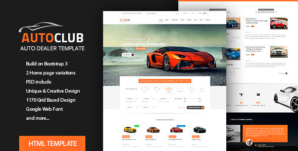 Auto Club - motyw HTML dealera samochodowego