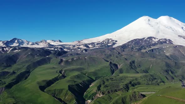 Mount Elbrus in Caucasus Mountains