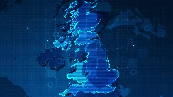 Business Map Technology United Kingdom Concept