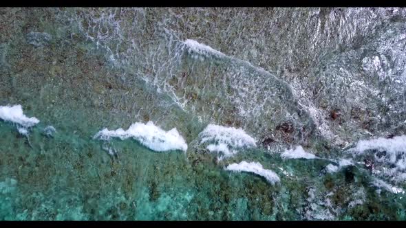 Aerial drone view nature of luxury resort beach time by aqua blue lagoon and clean sand background o