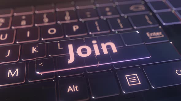 Futuristic Computer Keyboard and Transparent Join Key alt