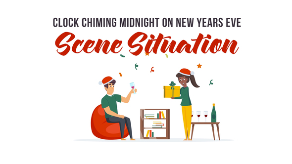 Clock chiming midnight on New Years Eve - Explainer Elements alt