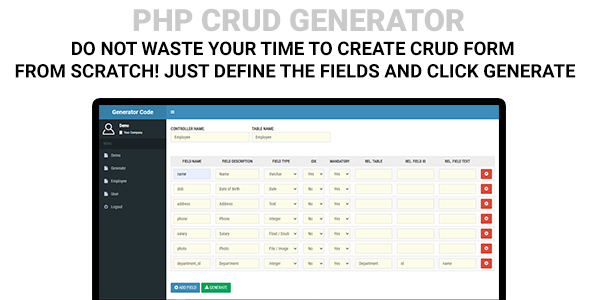 PHP CRUD Generator