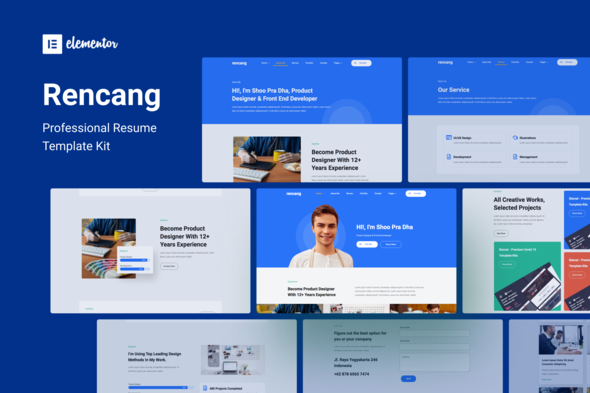 Rencang - CV & Portfolio Elementor Template Kit