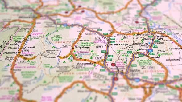 Map Highways With Cities America State Montana 1.