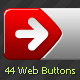 44 Singing Web Buttons - editable layered PSD file - GraphicRiver Item for Sale