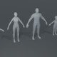 Human Body Base Mesh 3D Model Family Pack 1000 Polygons - 3DOcean Item for Sale