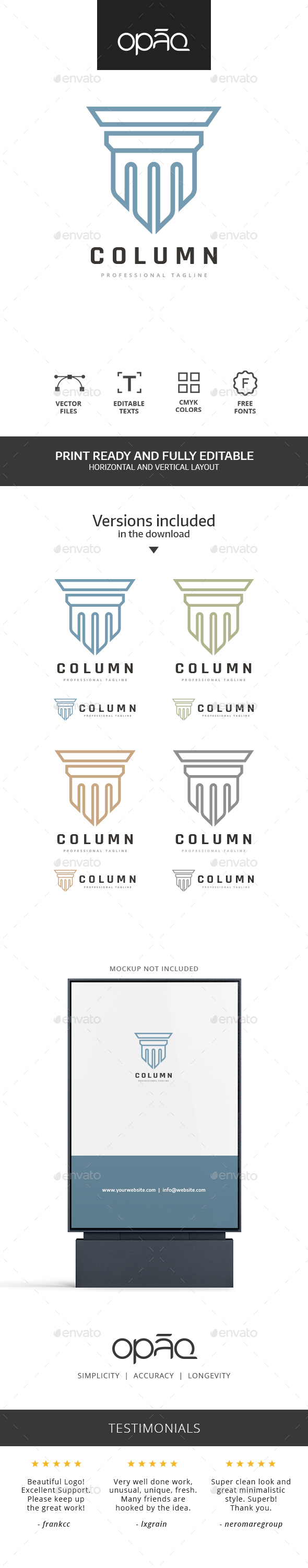 Artistic Column Monument Logo