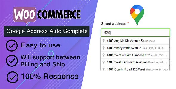 WooCommerce Checkout Google Address Auto Complete