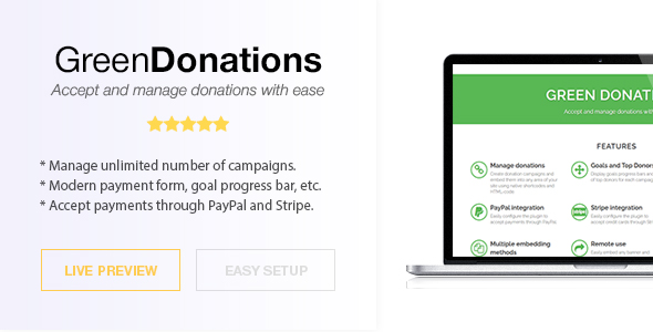 Green Donations for WordPress - Accept and Manage Donations