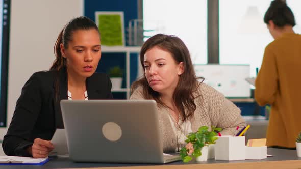 Manager Office and Creative Director Working in Modern Office Using Laptop