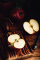 Halved Red Apple on Cutting Board - PhotoDune Item for Sale