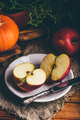 Two Halves of Red Apple on White Plate - PhotoDune Item for Sale