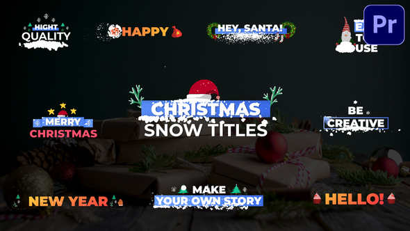 Christmas Snow Titles | Premiere Pro MOGRT