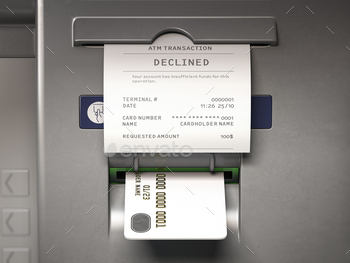 ufficient funds on account. 3d illustration