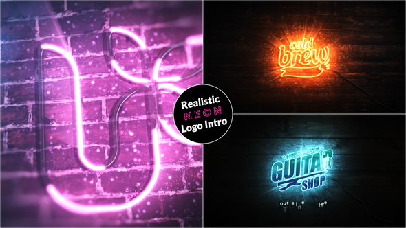 Realistic Neon Logo Intro