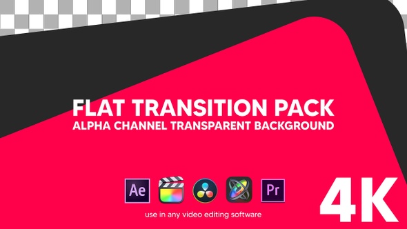 Flat Transition Pack alpha channel transparent background red and black color 4K alt
