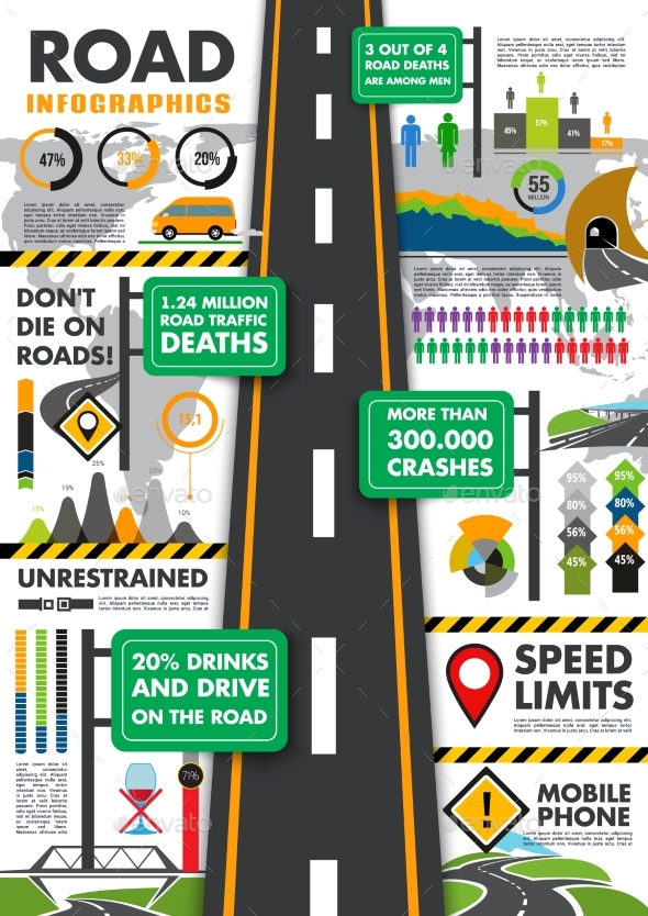 Traffic and Transportation Vector Infographics