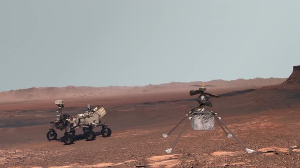 Mars. Perseverance Rover and Ingenuity Helicopter Explore Mars