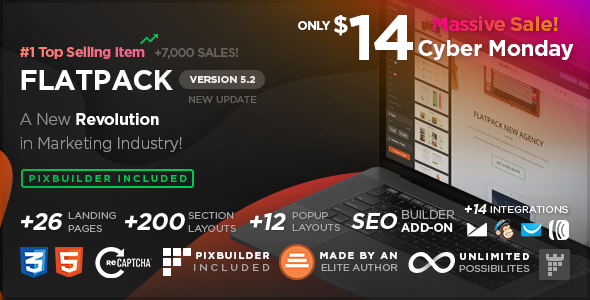 FLATPACK – Landing Pages Pack With Page Builder