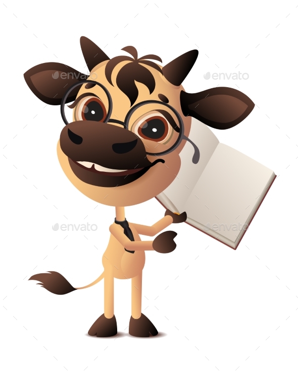 Bull Symbol of 2021 Holding an Open Book