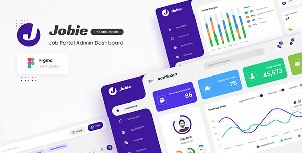Jobie Admin - Portal Dashboard UI Template Figma