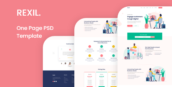 Rexil- One Page PSD Template