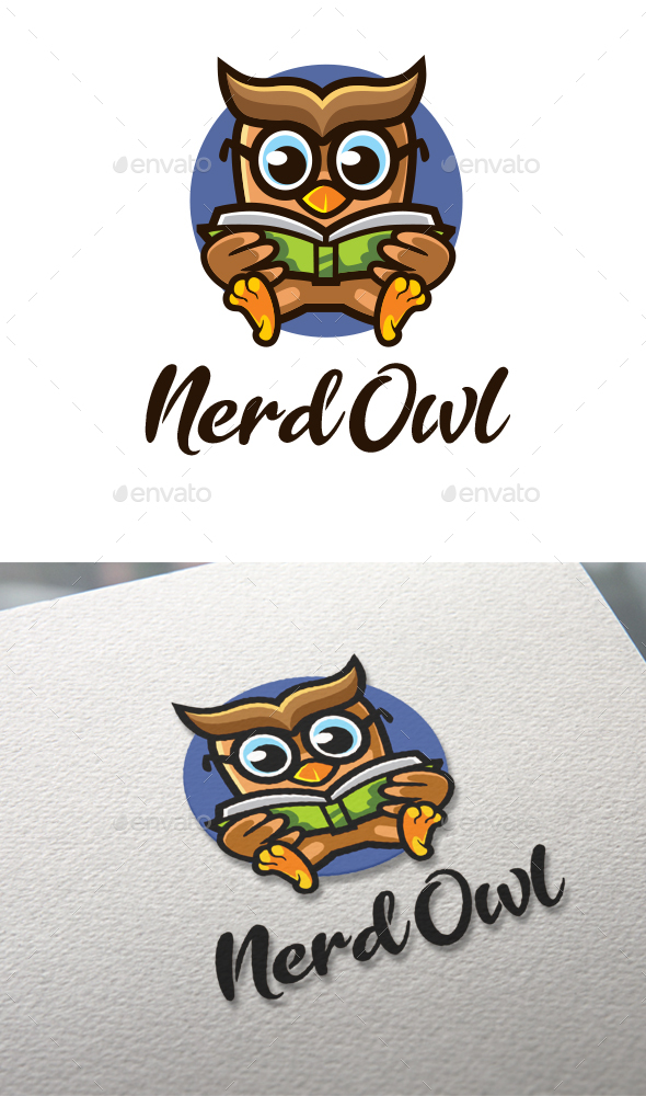 Nerd Owl Character Logo Design