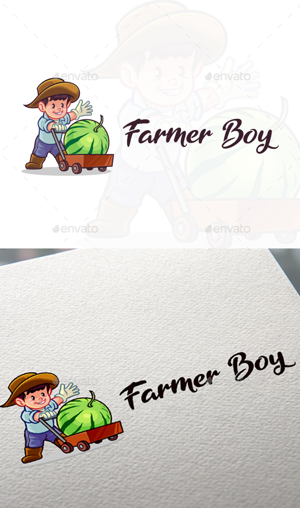 Cartoon Farmer Boy Mascot Design