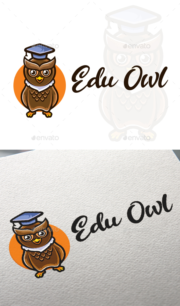 Cartoon Edu Owl Mascot Design