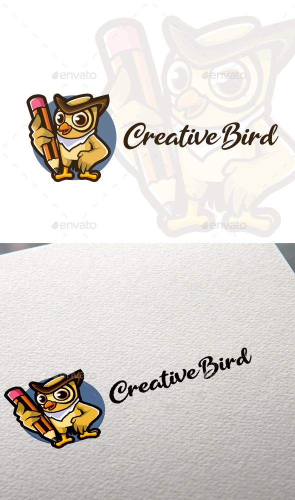 Cartoon Creative Owl Mascot Design