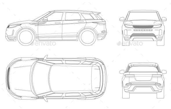 Car Vector Template on White Background Compact