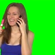 Beautiful Girl with Pregnancy Test Talking on Cell Phone - VideoHive Item for Sale