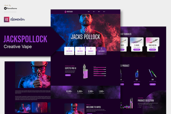 Jacks Pollock - Vape Elementor Template Kit