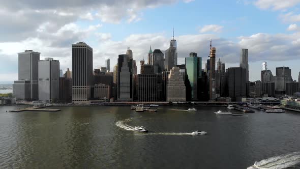 Aerial View of Manhattan Skyline, New York, USA.