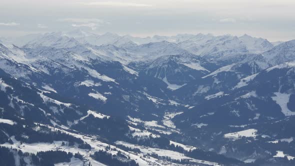 Panoramic view of mountains during winter